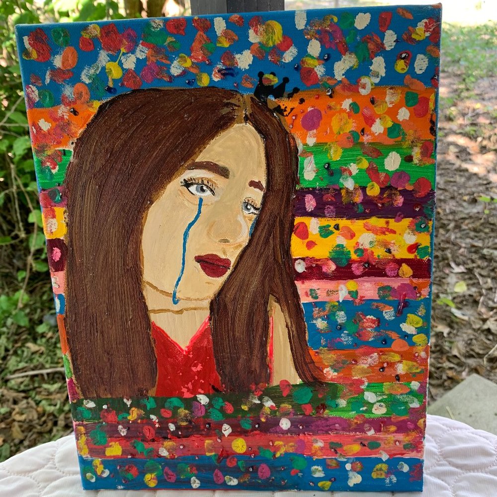 Colorful "Her" Abstract textured acrylic Painting